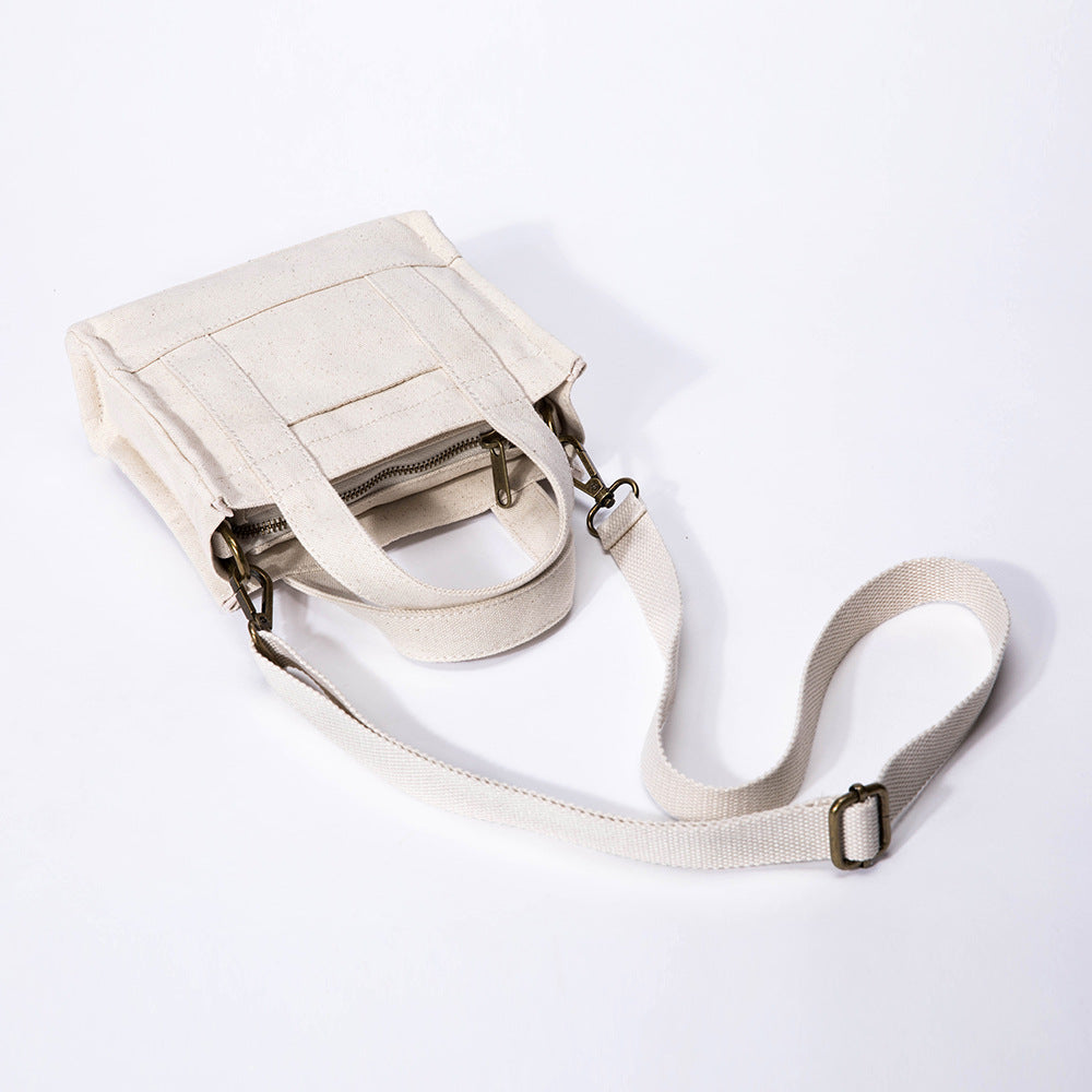 Women's Fashion One Shoulder Canvas Small Square Bag