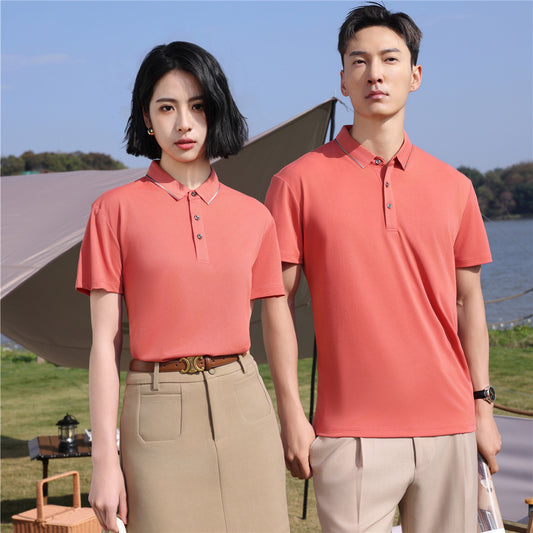 Combed Tight Mercerized Cotton Silver Polo Shirt