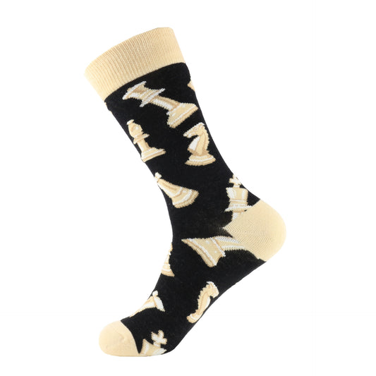 Fashion Color Wine Glass Drink Cotton Mid-calf Length Socks