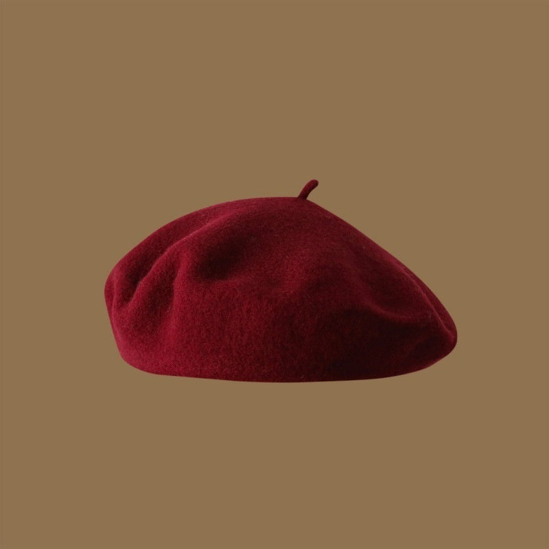 Uld Beret Piger Japansk Stil Kunstnerisk Vintage Malermunkehue
