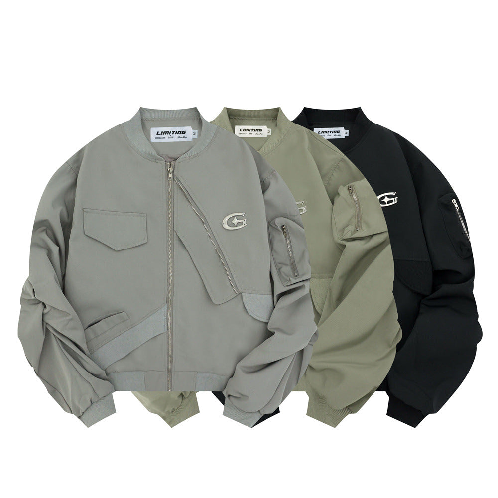 National Fashion Niche Irregular Design Pleated Loose Jacket Coat