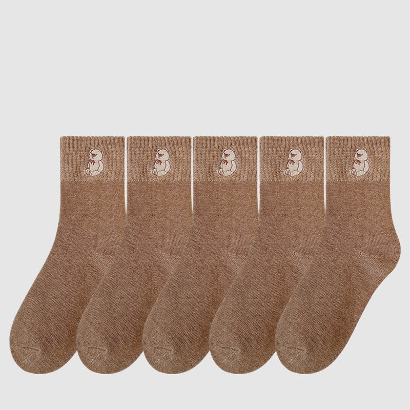 Women's Fashion Terry Padded Warm Solid Colour Socks