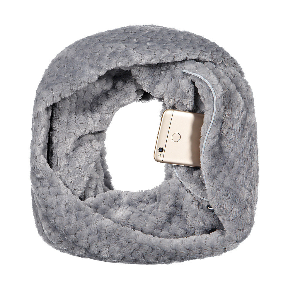 Warm Scarf Unlimited Zipper Travel Pocket Bib