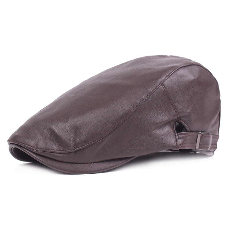 Men's Fashionable Leather Forward Hat