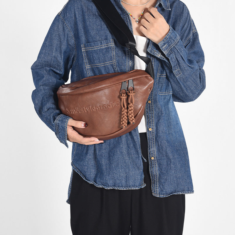 Acrylic Chain Stitching Waist Bag Shoulder Crossbody Couple Style