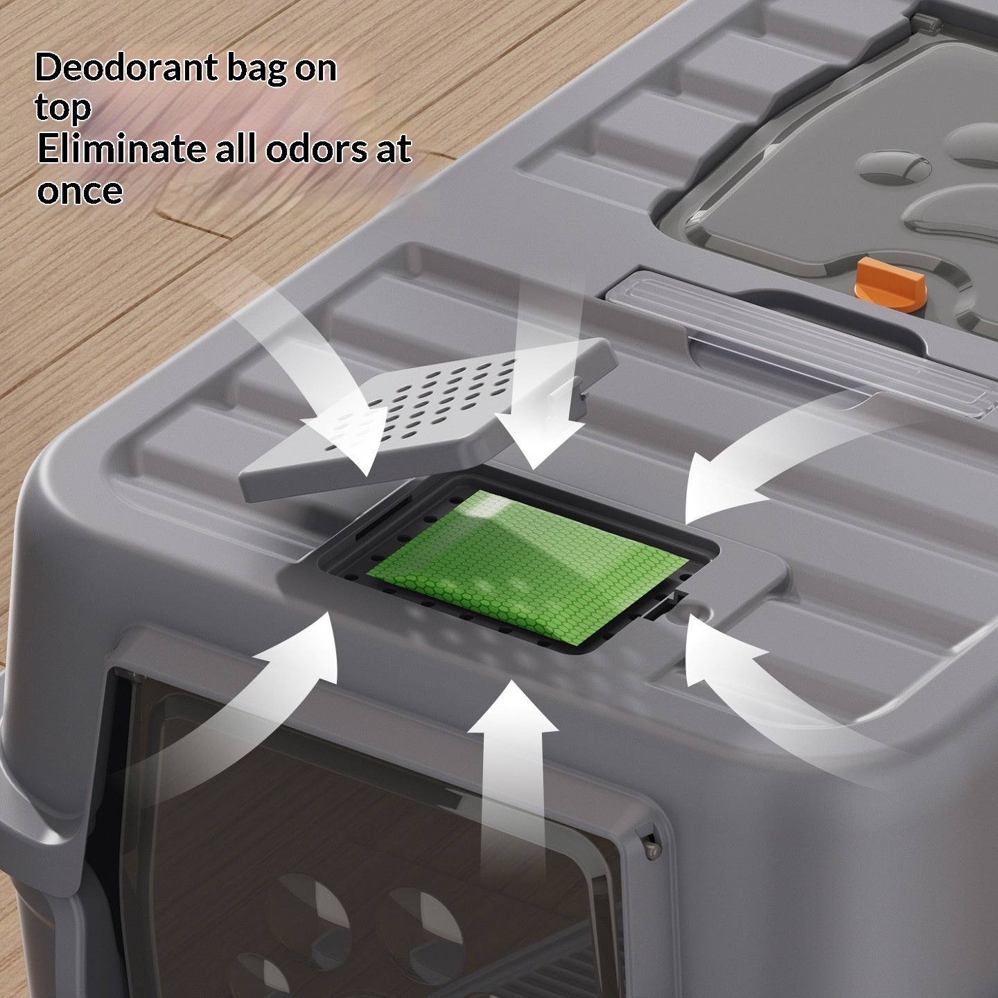 Fully Enclosed Odor Proof Litter Box For Cats