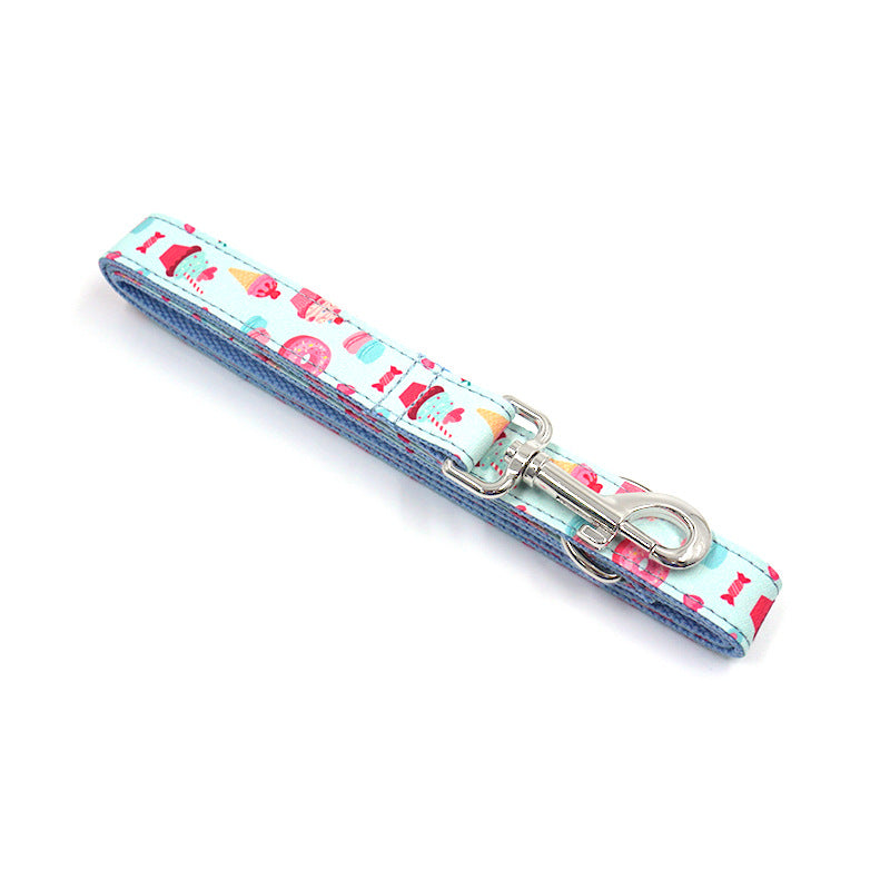 Cross Border Pet Collar Traction Rope Bow Set