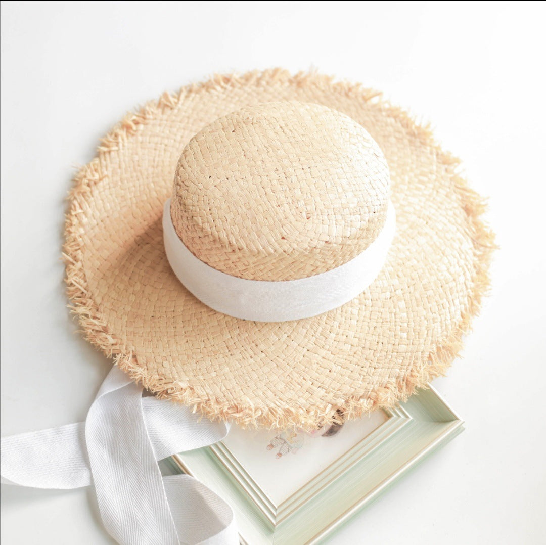 Raffia Straw Hat Big Brim Female Summer Seaside Beach Small