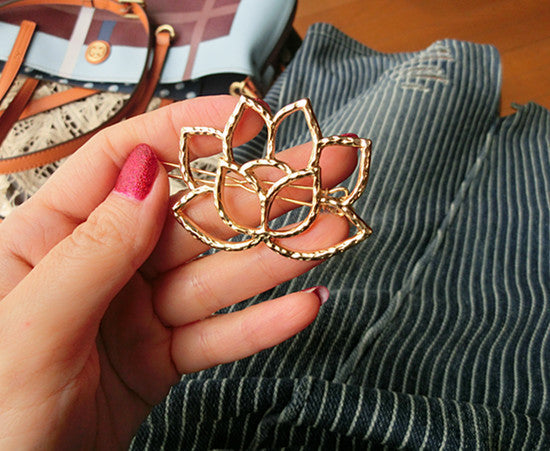 Literary Metal Lotus Shape Retro Hairpin