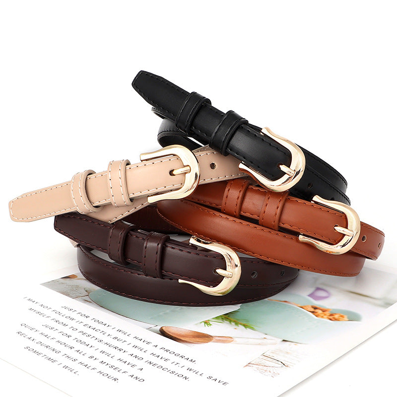 Suit Fashion Thin Belt Women's Black Jeans Strap