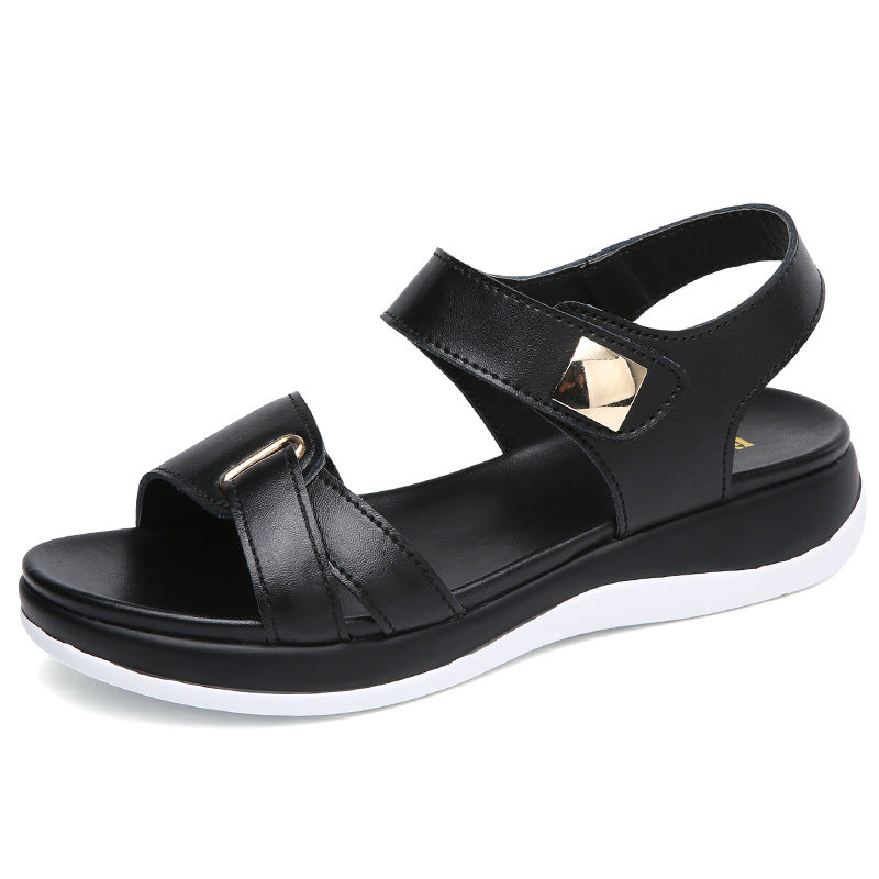 Girl's Middle Heel Flat Student Sandals
