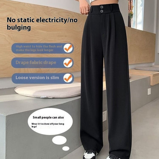 High Waist Drooping Plump Girls Pear Shapes Suit Pants