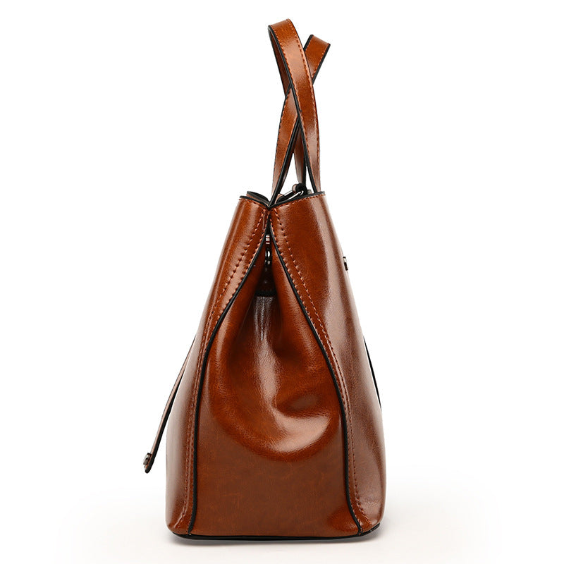 Luxury Retro Women's Hand-carrying Solid Color Simple