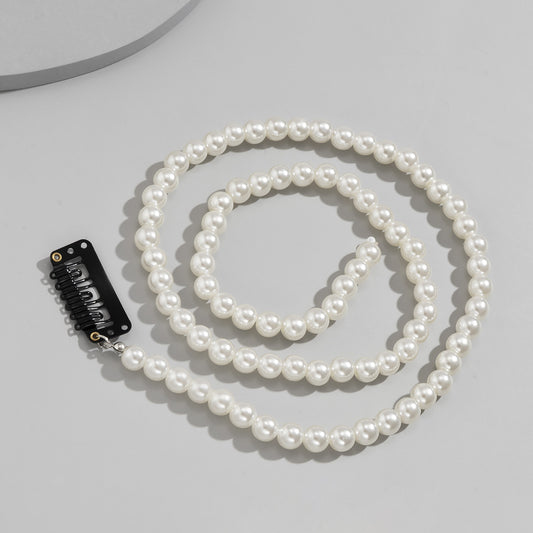 Hip-hop Trend Geometric Pearl Braided Hair Accessories