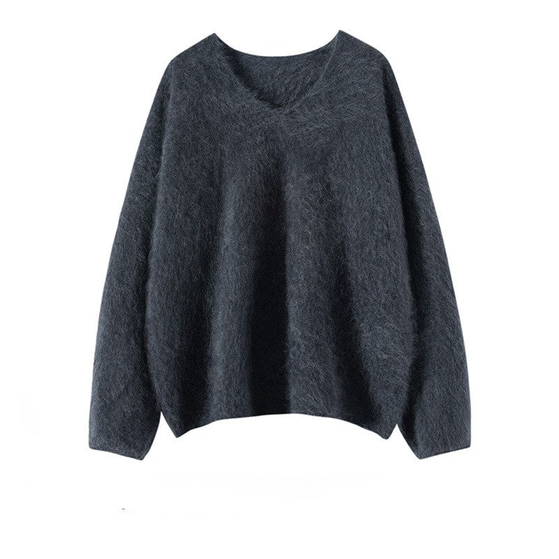 V-neck Autumn And Winter Lazy And Loose Soft Glutinous Sweater