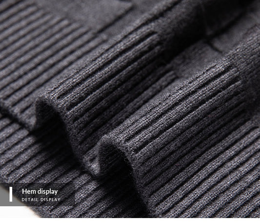 Mens Slim-fit Casual Sweater With A Stand-up Collar And Zipper
