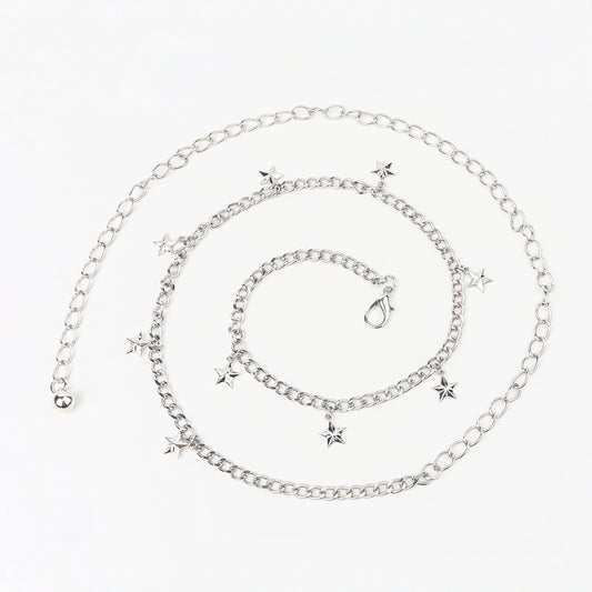 New Beautiful Ladies Waist Chain Star Moon Pendant Chain Simple And Versatile Elegant Dress Dress Evening Dress Accessories
