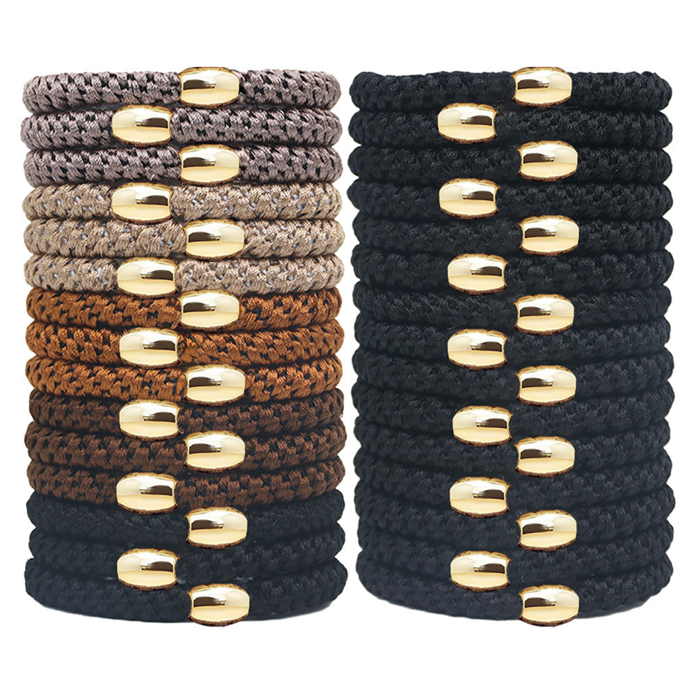 15 Pieces Embroidery Thread Twist High Elastic Hair Bands Women's Rubber Bands Hair Rope Hair Accessories