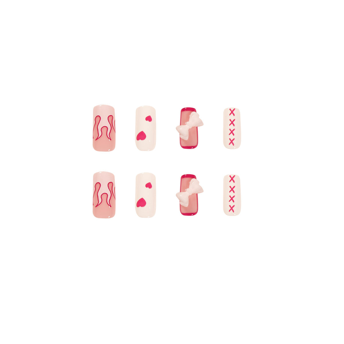Flame Bow Wear Nail Finished Patch Removable
