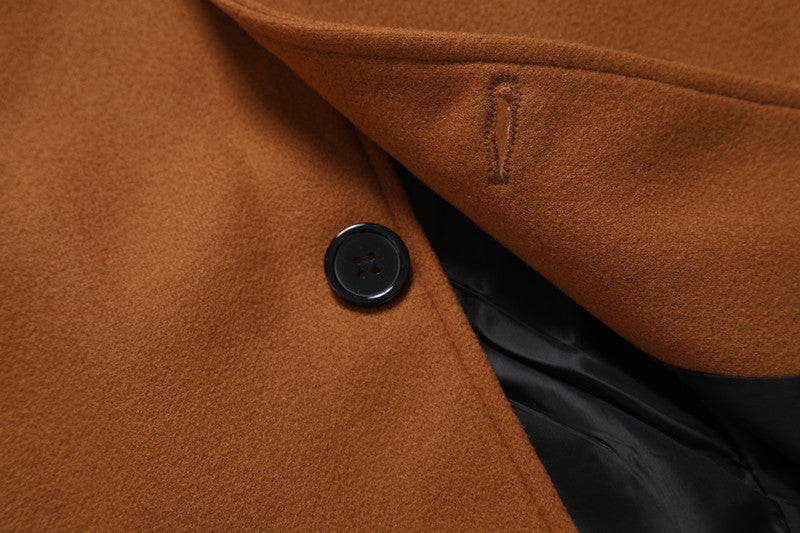 Solid-color, Form-fitting Woolen Coat For Middle-aged And Young Men In Autumn