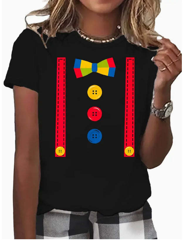 3D Digital Printed Casual Round Neck Short Sleeved Shirt
