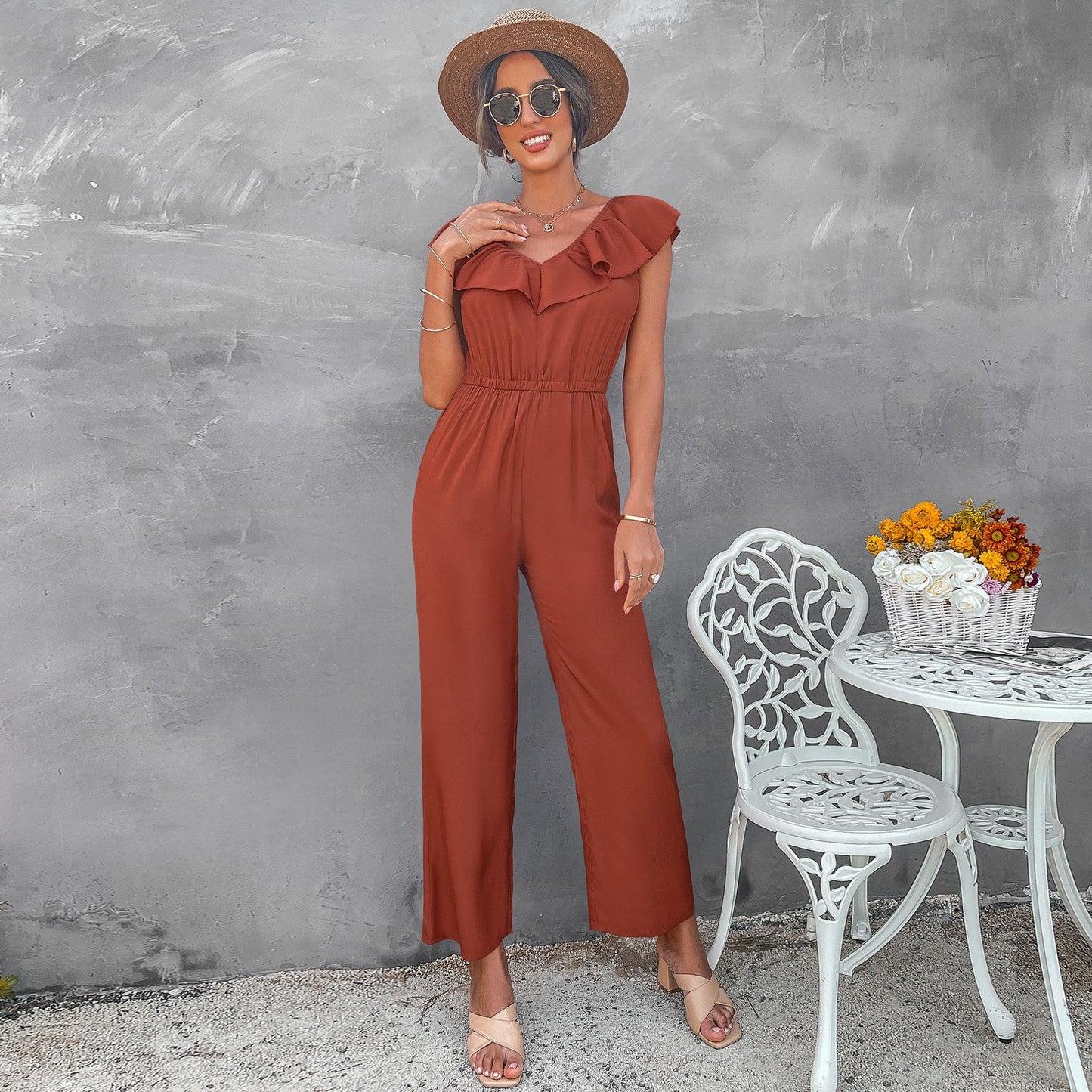 European And American Women's Fashion Slim Waist Jumpsuit
