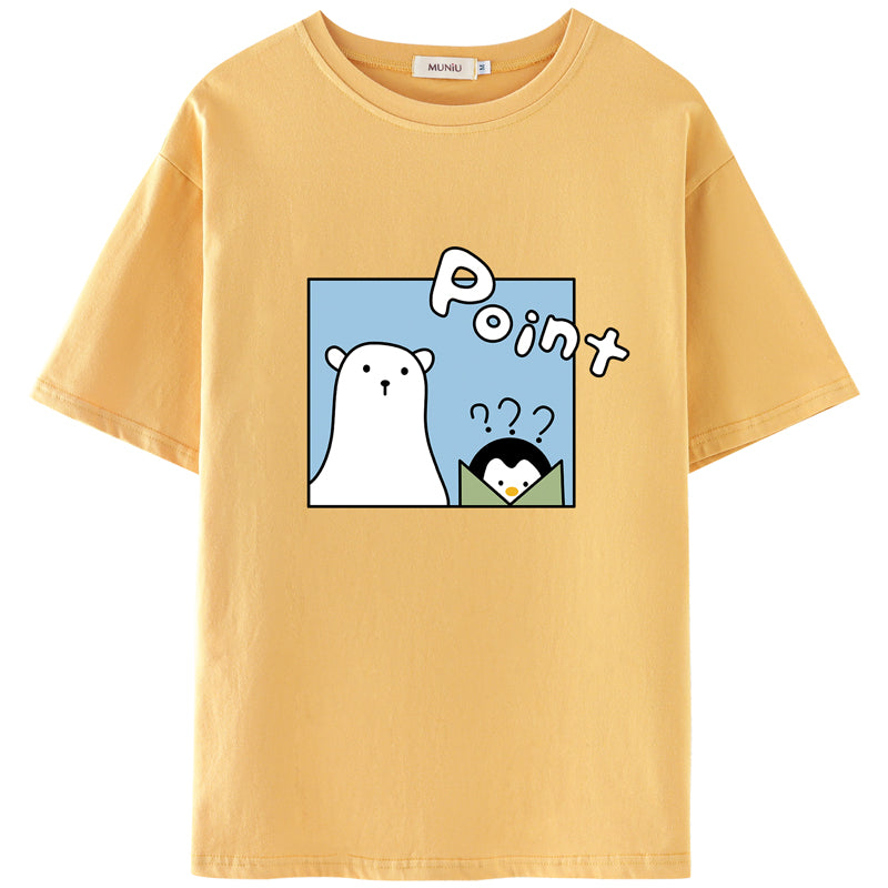 Loose Cotton T-Shirt White Short Sleeve Top