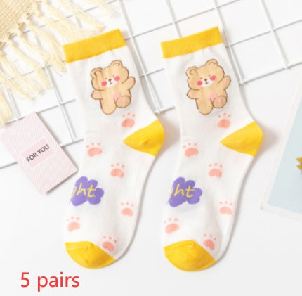 Gummy Bear Series Cotton Socks Women's Preppy Style