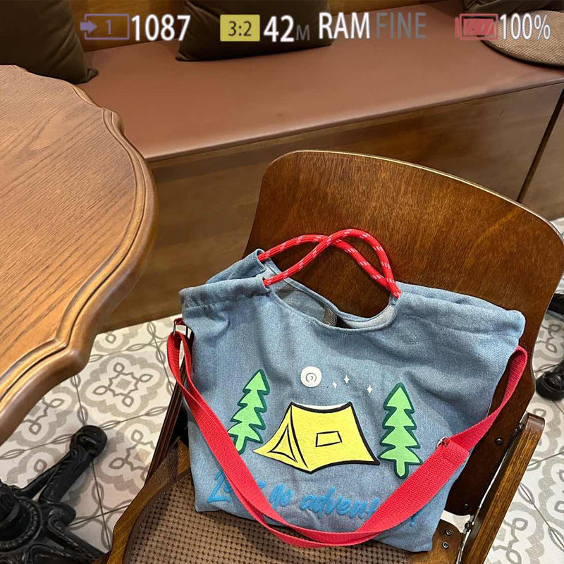 Artistic Simple Denim Crossbody Handbag