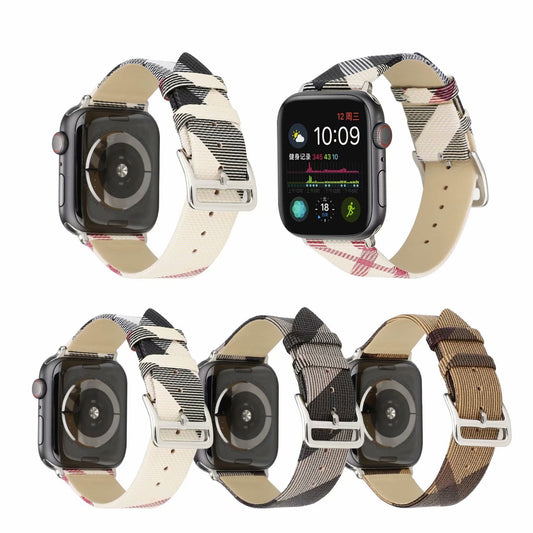 Fashion Light Luxury Leather Check Strap