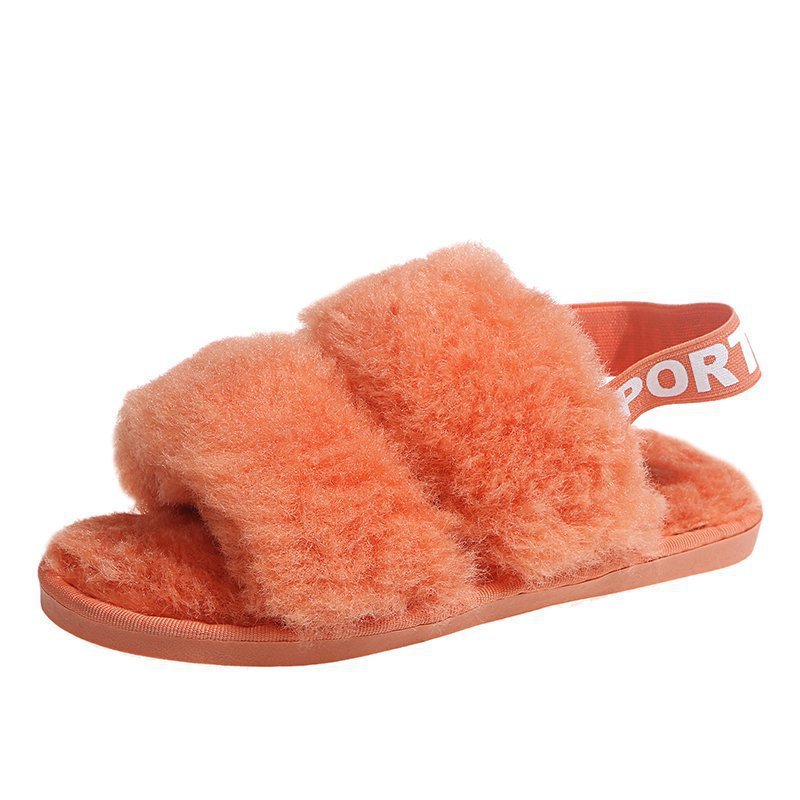 New trendy fashion two-wear cotton slippers with velvet to keep warm