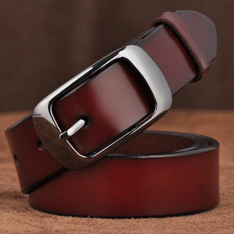 Ladies elastic leather belt
