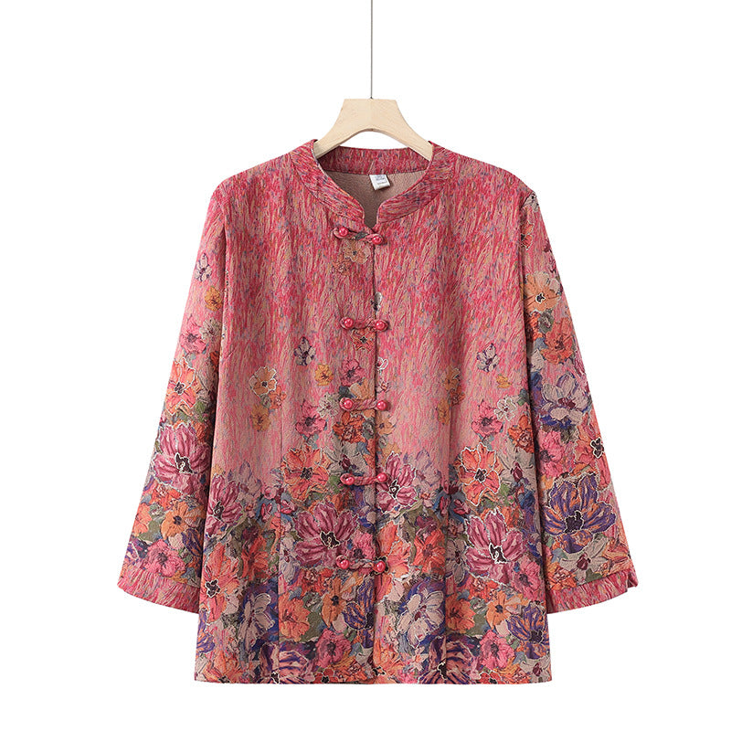 Middle-aged And Elderly Spring And Summer Wear Grandma Thin Tang Suit Upper Clothes