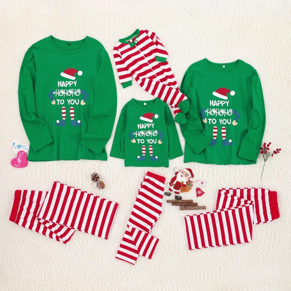 Set Christmas Puppet Print Parent-child Outfit