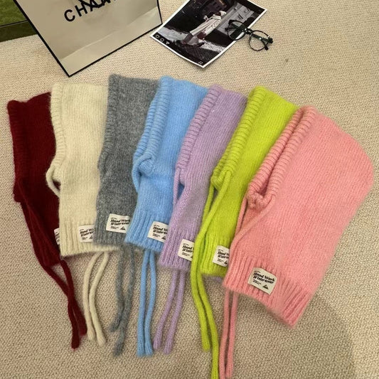 Autumn And Winter New Good-looking Scarf Integrated Knitting Warm Ear Protection
