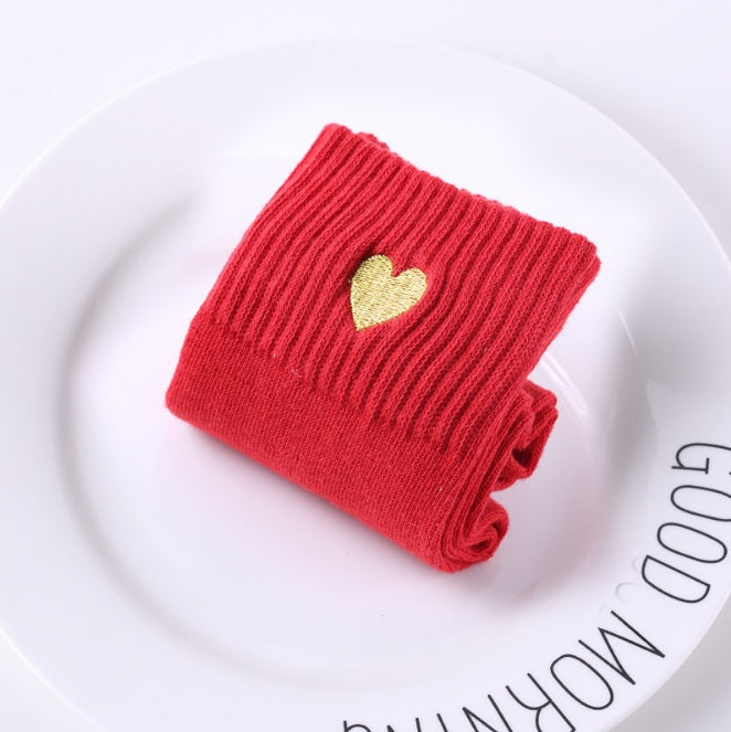 Winter Warn Thicken Socks With Embroidery Heats Shape