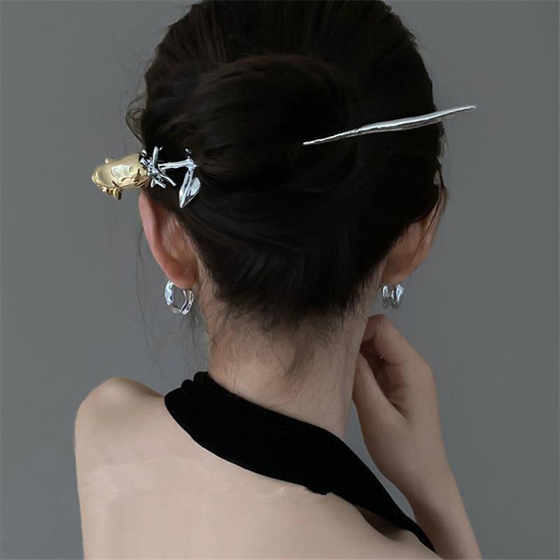 Hairpin High-end Long Rose Women's Cheongsam