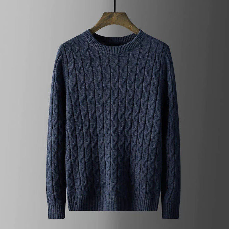 Warm Thick Line Bottoming Pullover Long Sleeved Sweetheart Neck Sweater
