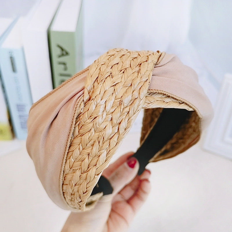 Straw braid headband