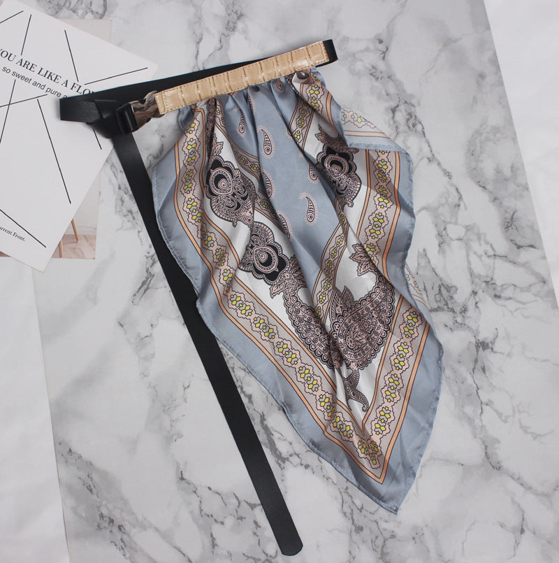Vintage fashion punch-free scarf belt