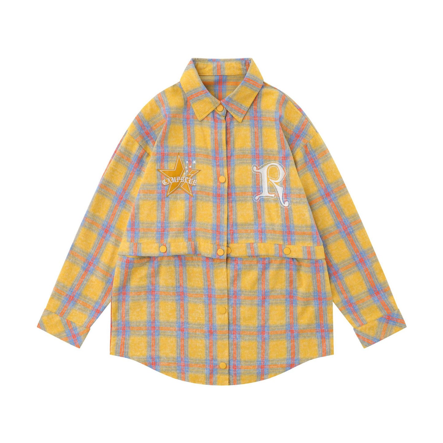 Plaid Long Sleeve Shirt Men Trendy Brands High Street
