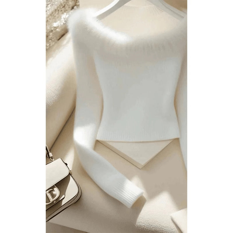 Unique Chic Sweet Hot Girl White Off-shoulder Long Sleeve