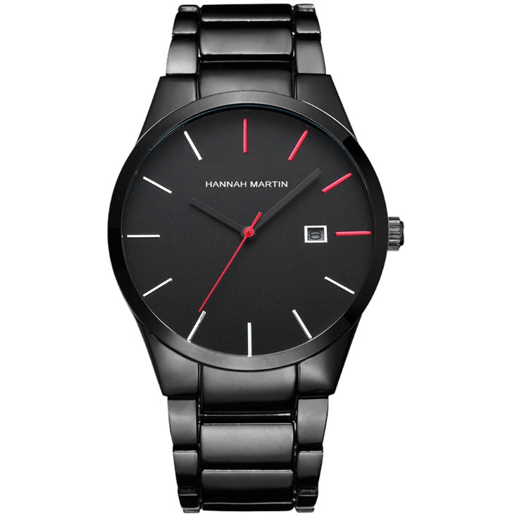 Men's steel belt watch vacuum plating business casual multi-function calendar quartz watch