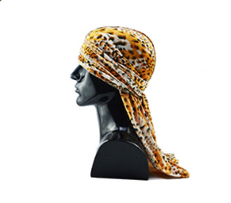 Plush printed long tail hat
