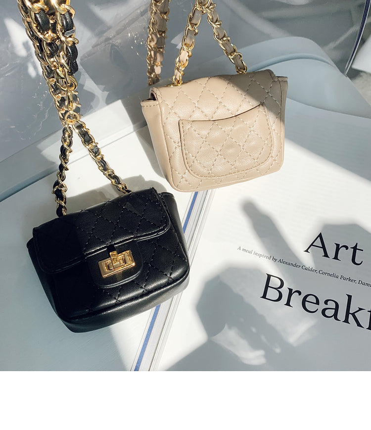 Mini diamond chain belt bag