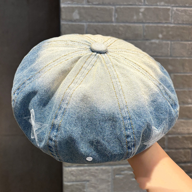 Retro Retro Five-pointed Star Gradient Beret