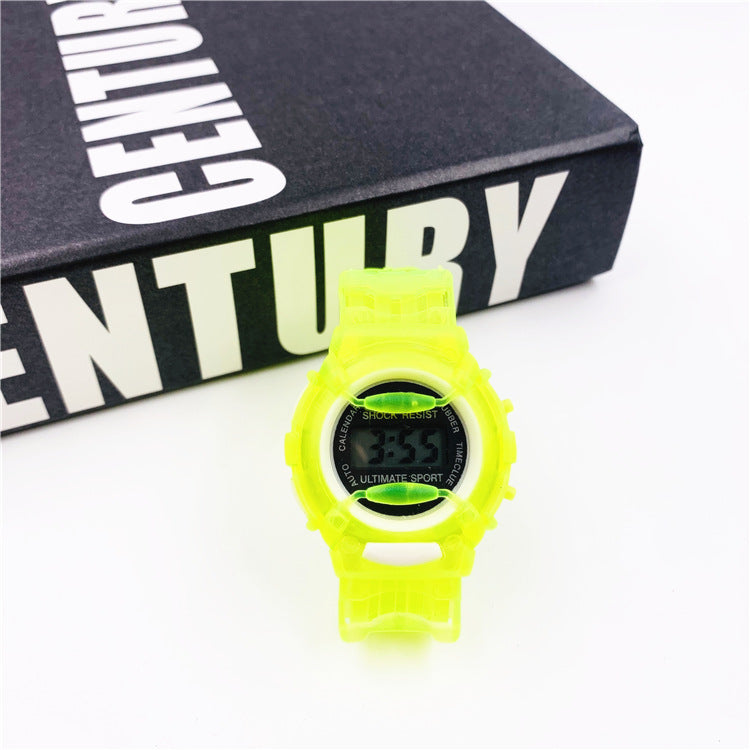 Children's jelly cartoon electronic watch multicolor