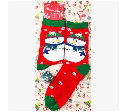 Old man elk snowman cotton women's socks