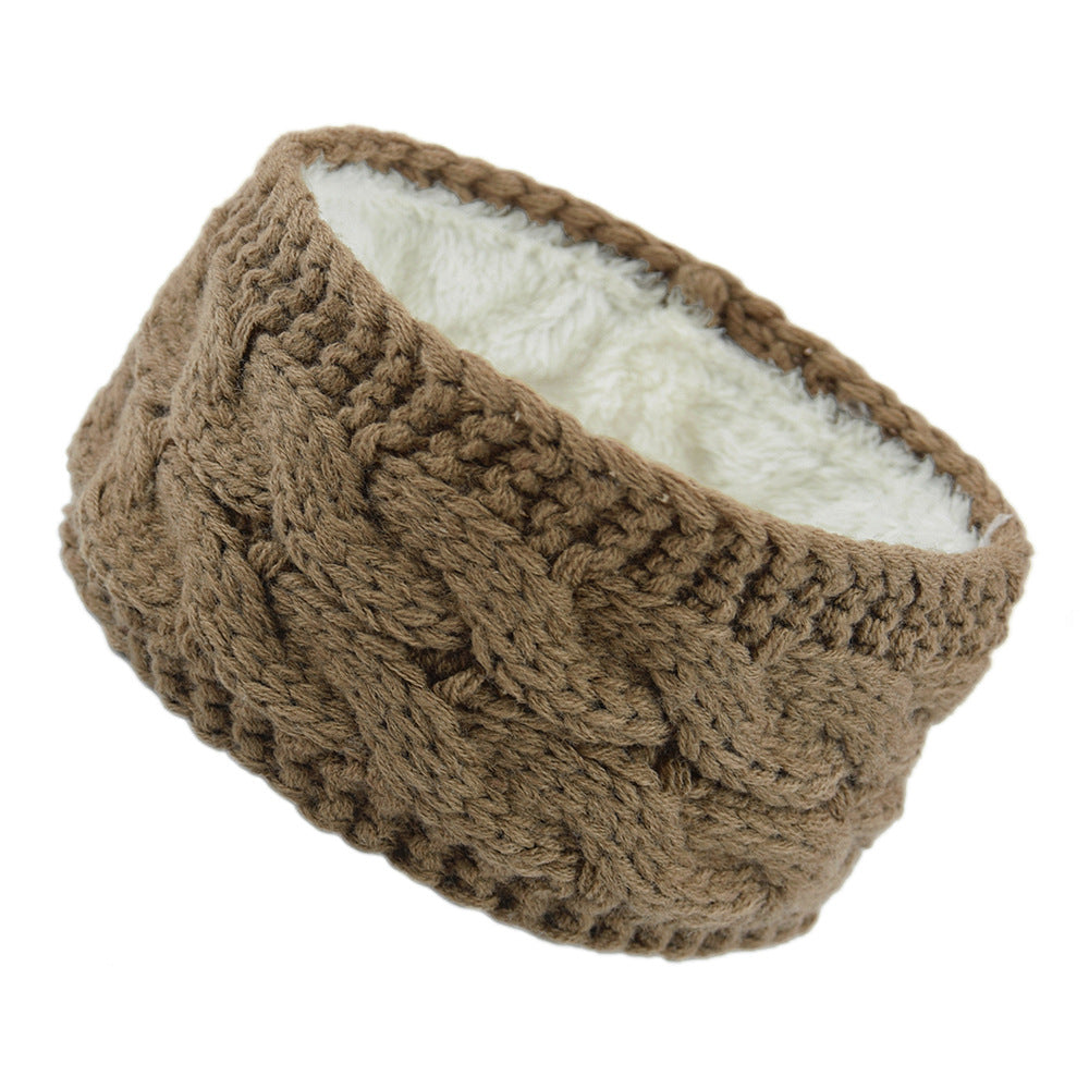 European And American Plus Velvet Knitted Hair Band Wool Color Dot Yarn Headband Variegated Warm Hair Accessories