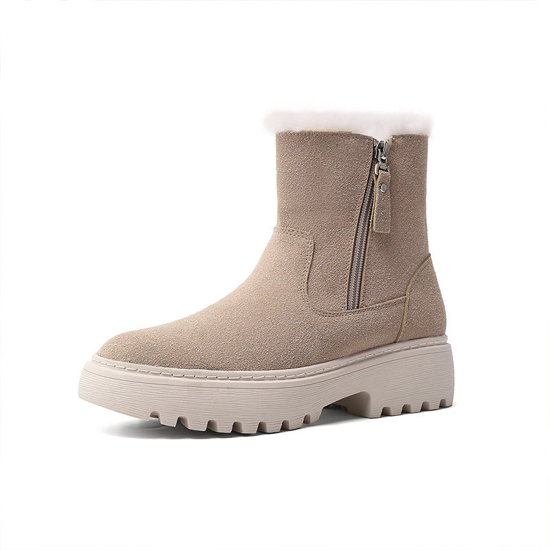 Two Cotton-Padded Shoes And Winter Plush Boots